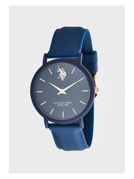 U.S. Polo Assn. Zegarek kwarcowy w kolorze niebieskim rozmiar: onesize. Niebieskie, analogowe zegarki damskie U.S. Polo Assn., sztuczne. Za 173.99 zł.