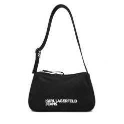 Torebka Karl Lagerfeld Jeans. Czarne torebki klasyczne damskie Karl Lagerfeld Jeans, bez wzorów, z jeansu, bez dodatków. Za 509.99 zł.