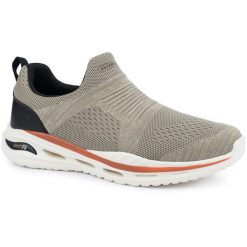 Męskie buty sportowe wsuwane beżowe SKECHERS ARCH-FIT ORVAN DENISON. Brązowe buty sportowe na co dzień męskie Skechers, bez zapięcia. Za 279.00 zł.