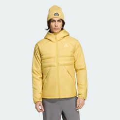 Ocieplana kurtka z kapturem Terrex Multi CLIMAWARM. Szare kurtki męskie Adidas, l, bez wzorów, z materiału, klasyczne, z kapturem. Za 599.00 zł.
