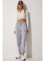 Happiness Istanbul Spodnie dresowe w kolorze jasnoszarym rozmiar: 38. Szare spodnie dresowe damskie Happiness Istanbul, bez wzorów, z dresówki. Za 52.99 zł.