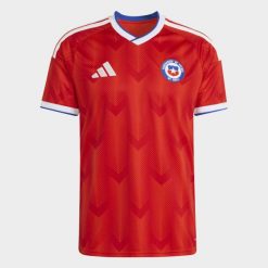 Koszulka domowa Chile 26. Czerwone t-shirty sportowe męskie Adidas, bez ramiączek, do piłki nożnej, climacool (adidas). Za 439.00 zł.