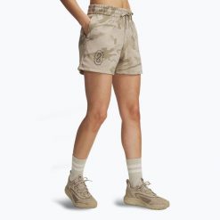 Spodenki damskie Under Armour Project Rock Terry. Brązowe spodenki sportowe damskie Under Armour, bez wzorów, rockowe. Za 169.99 zł.
