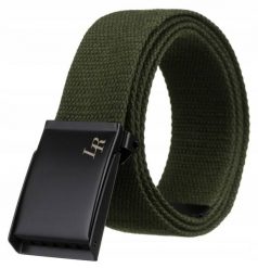 Pasek parciany Loren BJ-B-1 khaki. Brązowe paski męskie Loren, bez wzorów, z materiału, eleganckie. Za 19.99 zł.