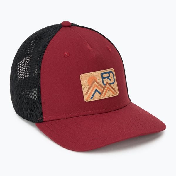 Czapka z daszkiem męska Ortovox Corky Trucker. Czerwone czapki męskie ORTOVOX, bez wzorów. Za 139.99 zł.