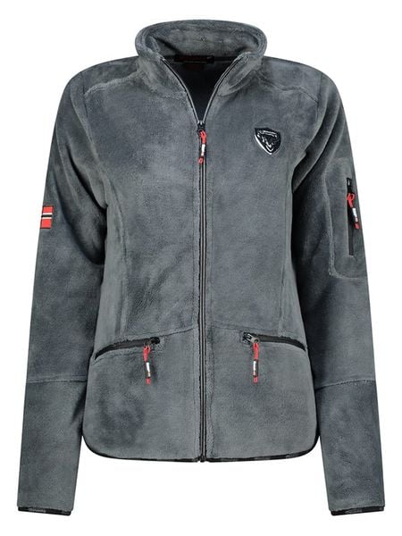 Geographical Norway Kurtka polarowa "Tisaline" w kolorze antracytowym rozmiar: M. Czarne kurtki damskie Geographical Norway, m, bez wzorów, z polaru, bez kaptura. Za 126.45 zł.