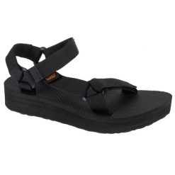 Sandały Teva Midform Universal Sandals 1090969-BLK Czarne. Czarne sandały damskie bez wzorów, z tkaniny, bez obcasa. W wyprzedaży za 377.69 zł.