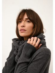 Just Cashmere Kaszmirowy szal-koło "Hutton" w kolorze antracytowym - 65 x 50 cm rozmiar: onesize. Czarne szaliki i kominy damskie Just Cashmere, bez wzorów, z kaszmiru. Za 285.49 zł.