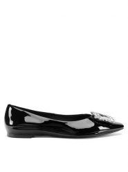Eva Minge Baleriny SAGE-V1936-65-1 Czarny. Czarne baleriny damskie Eva Minge, bez wzorów, z lakierowanej skóry, bez obcasa. Za 399.99 zł.