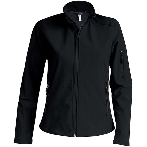 Kurtka damska Kariban Softshell. Czarne kurtki damskie KARIBAN, bez wzorów, z softshellu, bez kaptura. Za 205.00 zł.