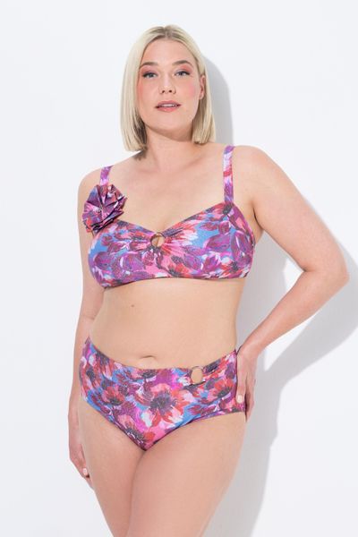 Damskie Bikini brokat miękkie miseczki regulowane ramiączka z recyklingu. Czerwone bikini damskie Ulla Popken, bez wzorów, plus size. Za 211.99 zł.