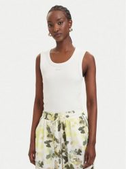 Liu Jo Sport Top TA6097 J4822 Kremowy Slim Fit. Białe topy sportowe damskie Liu Jo Sport, xl, bez wzorów, z bawełny, bez ramiączek. Za 219.99 zł.