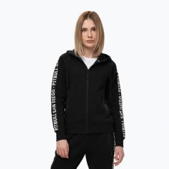 Bluza damska Pitbull Explory Tape Hooded Zip. Czarne bluzy z kapturem damskie PITBULL, m, z bawełny. Za 269.99 zł.