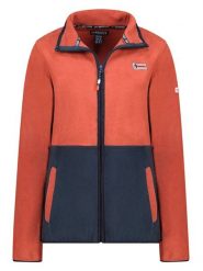 Geographical Norway Kurtka polarowa "Touki" w kolorze granatowo-pomarańczowym rozmiar: XXL. Niebieskie kurtki damskie Geographical Norway, xxl, bez wzorów, z polaru, bez kaptura. Za 78.28 zł.