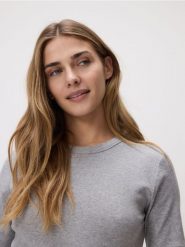 Bawełniany t-shirt - jasnoszary. Szare t-shirty damskie Reserved, l, bez wzorów, z bawełny, bez kołnierzyka. Za 79.99 zł.