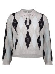 ONLY Sweter w kolorze szaro-czarnym rozmiar: XS. Czarne swetry klasyczne damskie Only, s, z materiału, bez kołnierzyka. Za 56.93 zł.