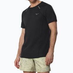 Koszulka do biegania męska Mizuno Active DryAeroFlow Tee. Czarne t-shirty sportowe męskie Mizuno, l, z materiału, bez ramiączek, do biegania. Za 229.99 zł.