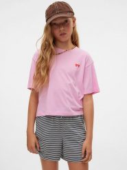 Vero Moda Girl Koszulka "Berry Kelly" w kolorze jasnoróżowym rozmiar: 122/128. Różowe koszulki dziewczęce Vero Moda Girl, s, bez wzorów, z bawełny, bez ramiączek. Za 50.47 zł.