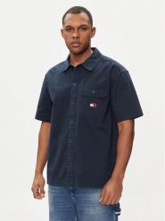 Tommy Jeans Koszula Essential DM0DM18969 Granatowy Regular Fit. Niebieskie koszule męskie Tommy Jeans, m, bez wzorów, z bawełny, bez kołnierzyka, bez ramiączek. Za 209.99 zł.