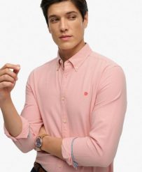 Superdry Koszula Preppy Oxford z długim rękawem – 100% bawełna organiczna. Czerwone koszule damskie Superdry., m, bez wzorów, z bawełny, bez kołnierzyka, bez ramiączek. Za 279.65 zł.