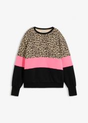 Bluza z mieszanki bawełny. Zielone bluzy bez kaptura damskie bonprix, z bawełny. Za 94.99 zł.