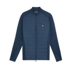 Kurtka hybrydowa z pełnym zamkiem Lyle & Scott. Niebieskie kurtki męskie LYLE AND SCOTT, bez wzorów, sportowe, bez kaptura. Za 723.40 zł.