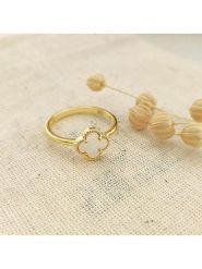 Miu Silver Pozłacany pierścionek z masą perłową rozmiar: 52. Białe pierścionki damskie Miu Silver, z perłą, pozłacane. Za 69.99 zł.