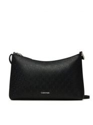 Calvin Klein Torebka Ck Must Aop Conv Logo Jqd Strap LV04F3099G Czarny. Czarne listonoszki damskie CALVIN KLEIN, bez wzorów, ze skóry, bez dodatków. Za 239.99 zł.