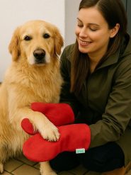 Paws&Whiskers Rękawiczki w kolorze czerwonym do osuszania - 38 x 17 cm rozmiar: onesize. Czerwone rękawiczki damskie Paws&Whiskers, bez wzorów, z materiału. Za 78.99 zł.