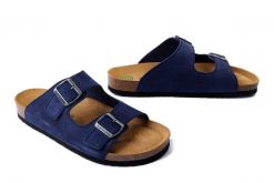 DR. BRINKMANN 600139-05 blau, klapki męskie. Niebieskie klapki i japonki męskie Dr. Brinkmann, ze skóry. Za 199.43 zł.