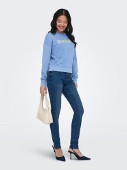 ONLY Bluza w kolorze błękitnym rozmiar: M. Niebieskie bluzy bez kaptura damskie Only, m, z bawełny. Za 96.14 zł.