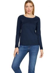 Heine Sweter w kolorze granatowym rozmiar: 42. Niebieskie swetry klasyczne damskie Heine, ze splotem, bez kołnierzyka. Za 91.56 zł.