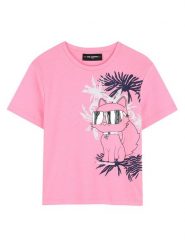 Karl Lagerfeld Kids T-Shirt Z31161 D Różowy Regular Fit. Czerwone koszulki dziewczęce Karl Lagerfeld Kids, bez wzorów, z syntetyku, bez ramiączek. Za 273.99 zł.