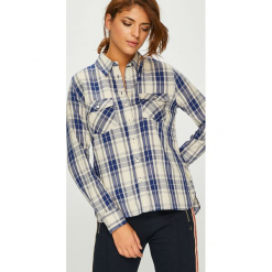 Pepe Jeans - Koszula Memphis. Niebieskie koszule damskie Pepe Jeans, s, bez wzorów, z bawełny, casualowe, bez kołnierzyka, bez ramiączek. W wyprzedaży za 199.90 zł.