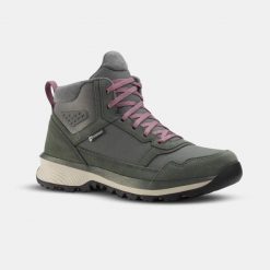 Buty turystyczne damskie Quechua NH500 Mid skóra wodoodporne. Szare obuwie trekkingowe damskie QUECHUA. Za 269.99 zł.