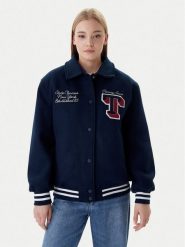 Tommy Jeans Kurtka bomber Varsity DW0DW22051 Granatowy Relaxed Fit. Niebieskie kurtki damskie Tommy Jeans, m, bez wzorów, z jeansu, bez kaptura. Za 1,299.00 zł.