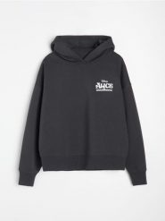 Dresowa bluza hoodie z nadrukiem na plecach Alice in Wonderland - szary. Szare bluzy bez kaptura damskie Sinsay, l, z dresówki. Za 69.99 zł.