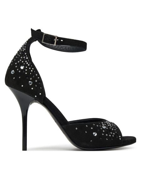 LOVE MOSCHINO Sandały JA16119G0MJA0000 Czarny. Czarne sandały damskie Love Moschino, bez wzorów, ze skóry, bez obcasa, na szpilce. Za 1,379.00 zł.