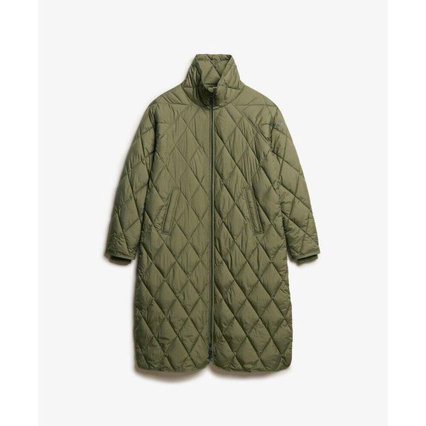 Damska kurtka puchowa Superdry Superlong Liner. Zielone kurtki damskie Superdry., bez wzorów, z puchu, bez kaptura. W wyprzedaży za 526.35 zł.