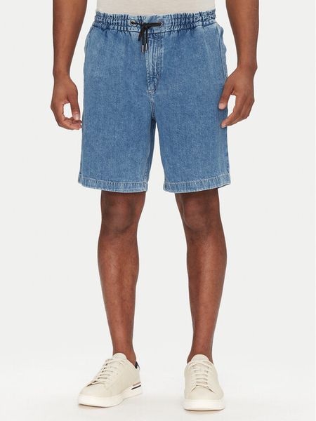 BOSS Szorty jeansowe 50537804 Niebieski Relaxed Fit. Niebieskie szorty męskie Boss, z bawełny, bez kołnierzyka. Za 259.99 zł.