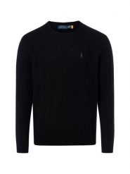 Polo Ralph Lauren sweter z dzianiny z zawartością kaszmiru Mężczyźni Kaszmir czarny, XL. Czarne swetry męskie Polo Ralph Lauren, m, bez wzorów, z dzianiny, bez kołnierzyka. Za 1,199.95 zł.