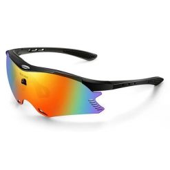 Okulary przeciwsłoneczne UV400 AntiUV Wiatroszczelne Czarne / Soczewki Kolorowe. Czarne okulary przeciwsłoneczne męskie WEST BIKING, z gumy. Za 71.60 zł.