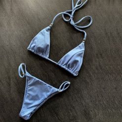 Bikini trójkątne wiązane szybkoschnące na plażę Taesuk. Bikini damskie Intica, bez wzorów. Za 139.00 zł.
