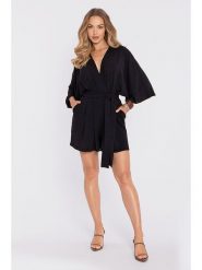 Made of emotion Kombinezon w kolorze czarnym rozmiar: S. Czarne kombinezony damskie Made Of Emotion, s, bez wzorów, z tkaniny, bez kołnierzyka, bez ramiączek. Za 279.99 zł.