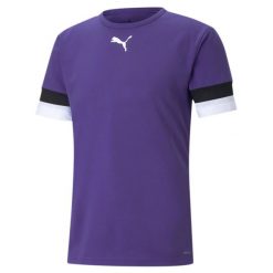 Koszulka Puma Teamrise. Fioletowe t-shirty sportowe męskie Puma, bez ramiączek, do piłki nożnej. Za 141.50 zł.