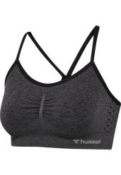 Damski biustonosz sportowy Hummel CI Scrunch. Czarne biustonosze sportowe damskie HUMMEL, bez wzorów, z bawełny. Za 149.00 zł.