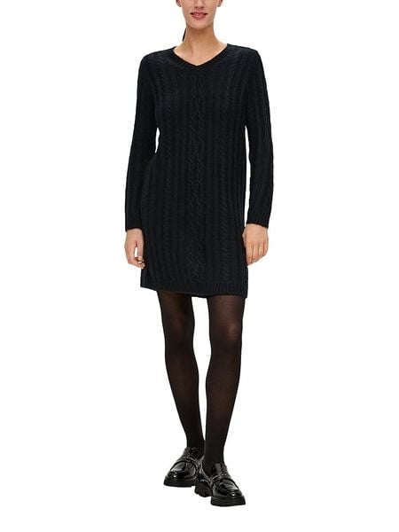 S.Oliver Sukienka dzianinowa w kolorze czarnym rozmiar: M. Czarne sukienki damskie S.Oliver, m, bez wzorów, z dzianiny, bez kołnierzyka, bez ramiączek, midi. Za 121.80 zł.