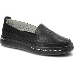 Czarne Półbuty Filippo Wygodne Skórzane Buty. Czarne półbuty damskie Filippo, z aplikacjami, ze skóry, eleganckie, bez obcasa. Za 129.00 zł.
