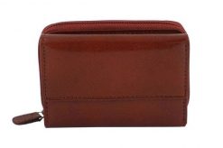 Portfel skórzany BARBERINI'S brązowy 8116-6. Brązowe portfele damskie Barberinis, bez wzorów, ze skóry. Za 149.99 zł.