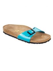 Birkenstock Klapki "Madrid" w kolorze niebieskim rozmiar: 46. Niebieskie klapki damskie Birkenstock, bez wzorów, bez obcasa. Za 55.95 zł.